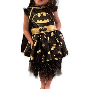 Batgirl Black and Gold Dress Up Costume size 3T-4T
